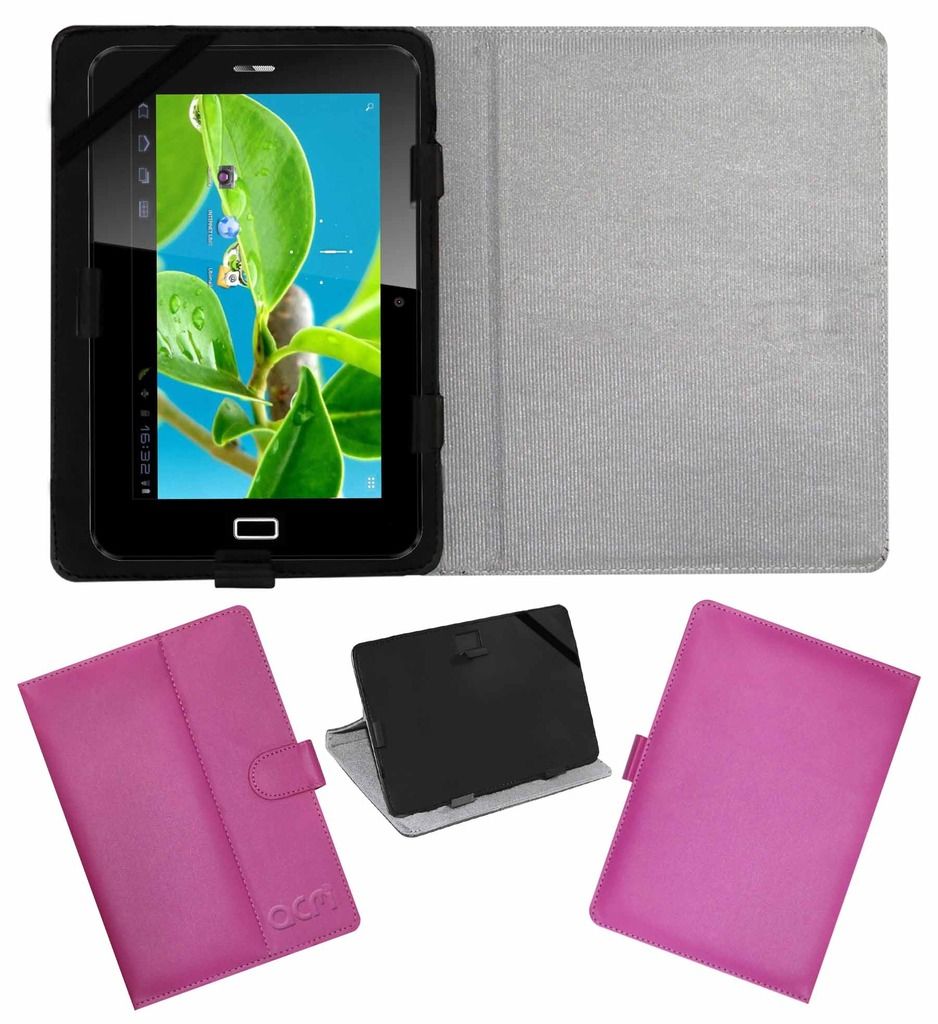 UbiSlate 7 Tablet Flip Cover By ACM Pink Cases & Covers Online at Low