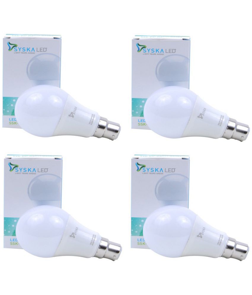     			Syska 9W LED Bulbs Cool Day Light - Pack of 4