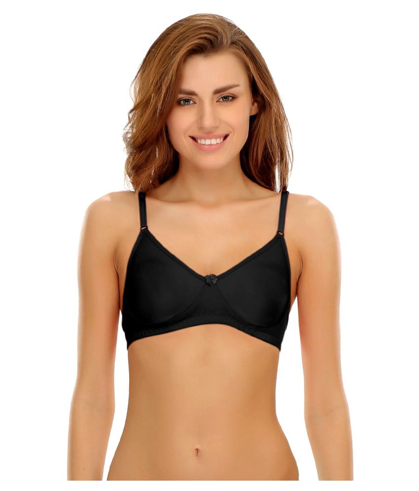     			Clovia Black Poly Cotton T-Shirt/ Seamless Bra