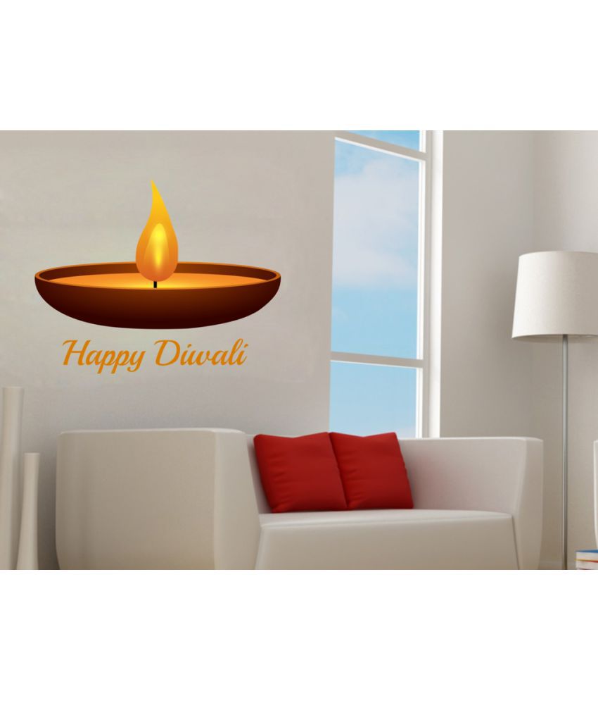     			Decor villa Clip Art Image Diwali Candle Vinyl Wall Stickers
