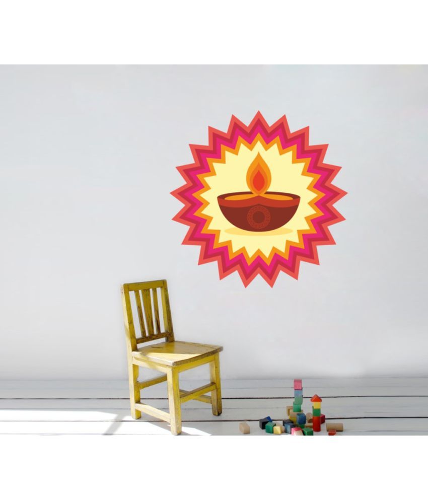     			Decor villa Good Deepak Happy Diwali Vinyl Wall Stickers