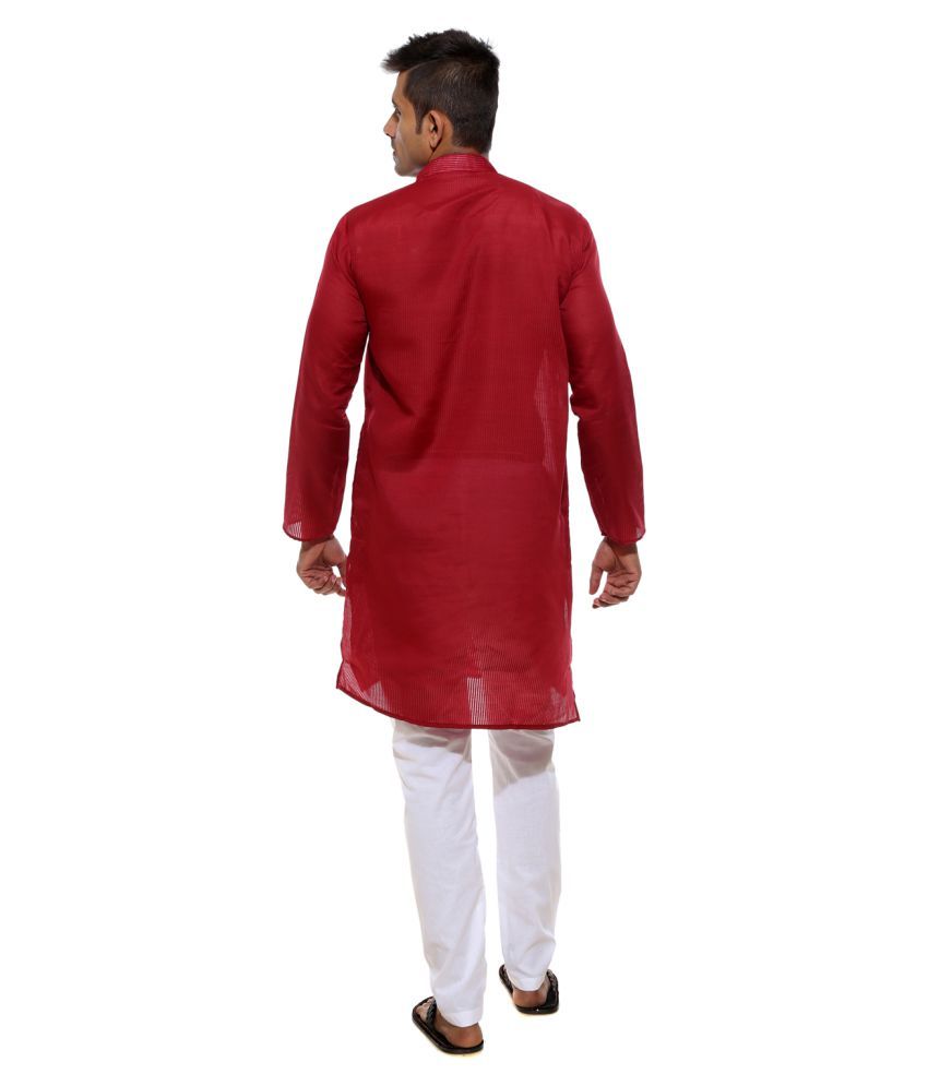 red kurta white pants