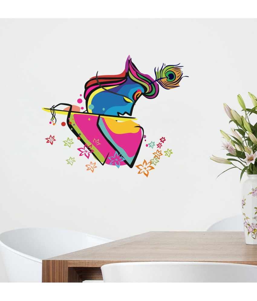     			Decor Villa Flute Krishna Vinyl Wall Stickers