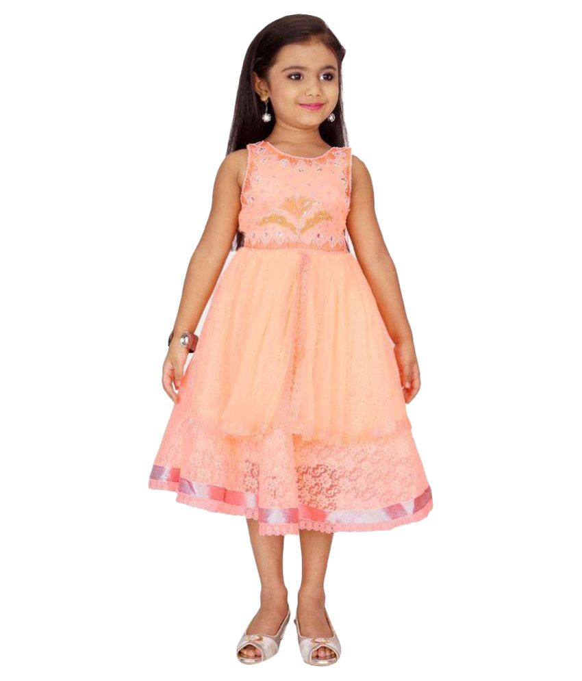 long frock in peach colour