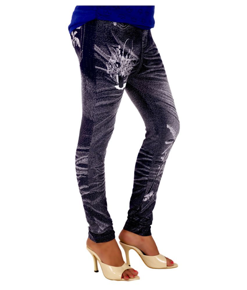 black denim jeggings