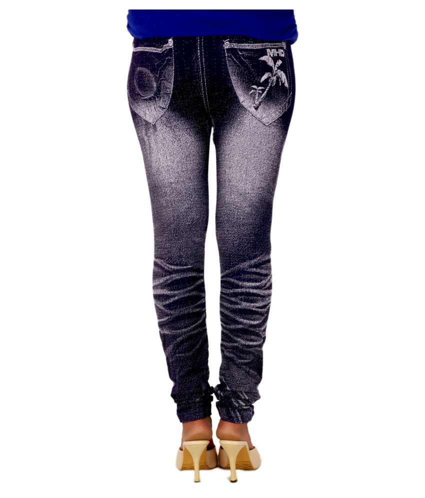 black denim jeggings