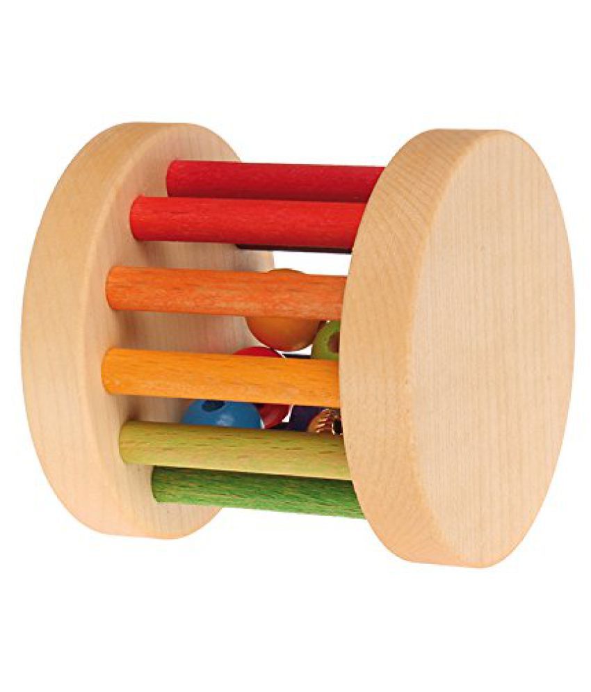 Grimms Shake, Rattle & Roll Baby Toy Mini Wooden Rainbow Rolling