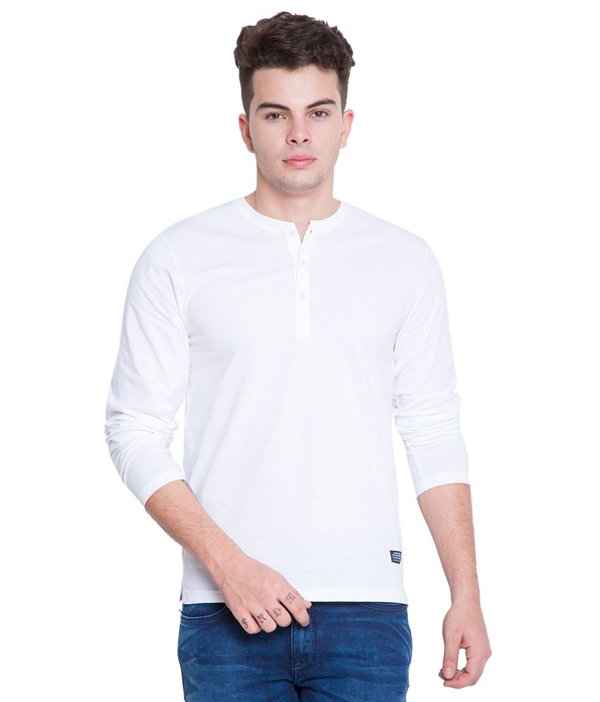 henley shirt white