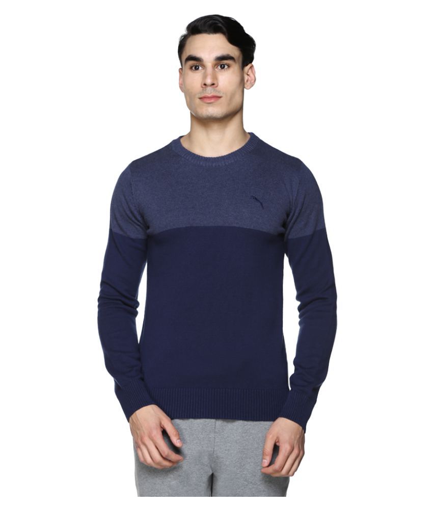 Puma Blue Round Neck Sweater - Buy Puma Blue Round Neck Sweater Online ...