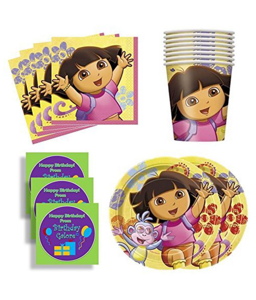 Dora The Explorer Birthday Party Supplies Set Plates Napkins Cups Kit ...