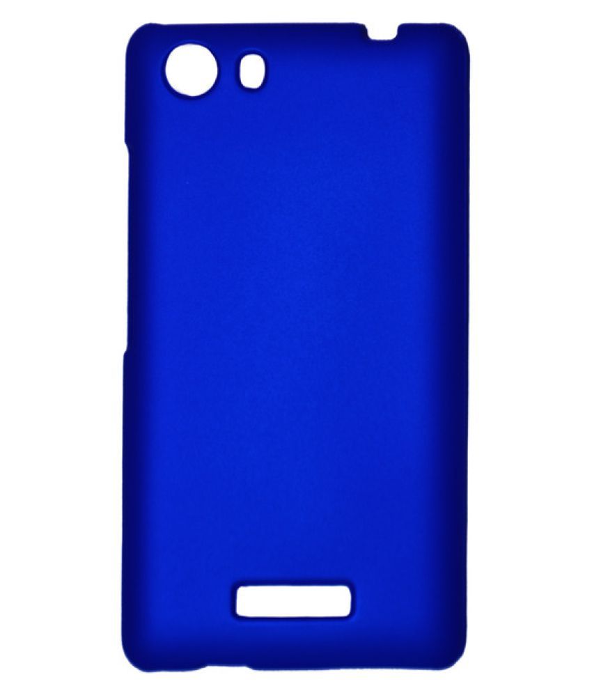 Micromax Canvas Spark Q380 Cover by Kolorfame Blue Plain Back