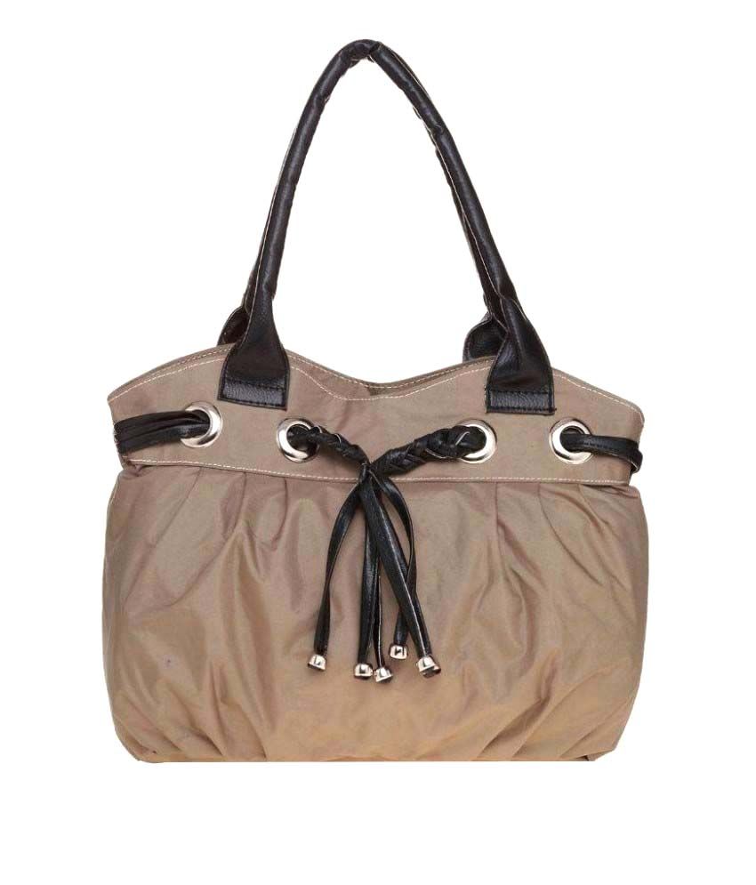 LADY QUEEN Beige Fabric Shoulder Bag Buy LADY QUEEN Beige Fabric Shoulder Bag Online at Best