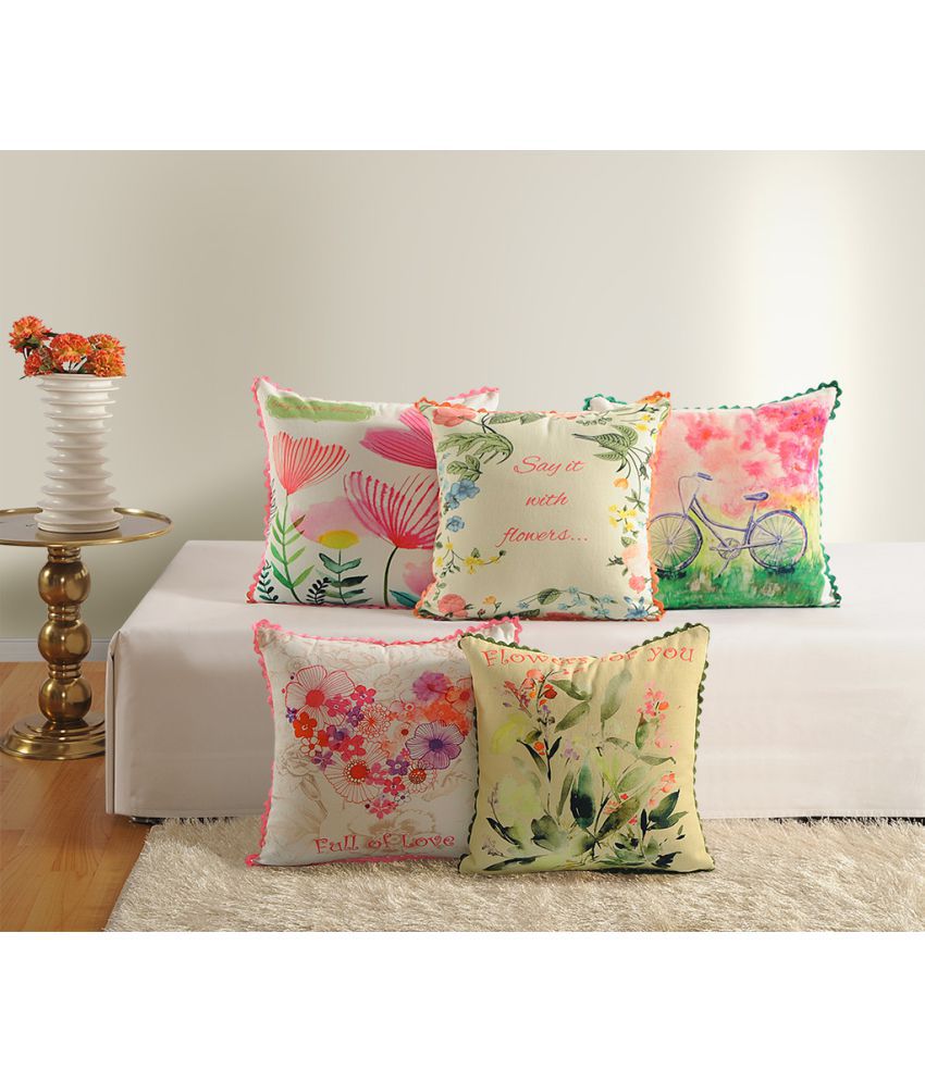     			Swayam Set of 5 Cotton Cushion Covers
