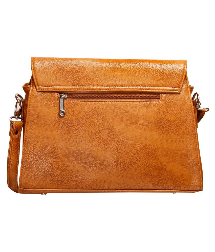 Levis London Tan Pure Leather Sling Bag - Buy Levis London Tan Pure ...