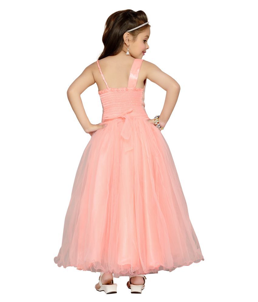 peach net gown