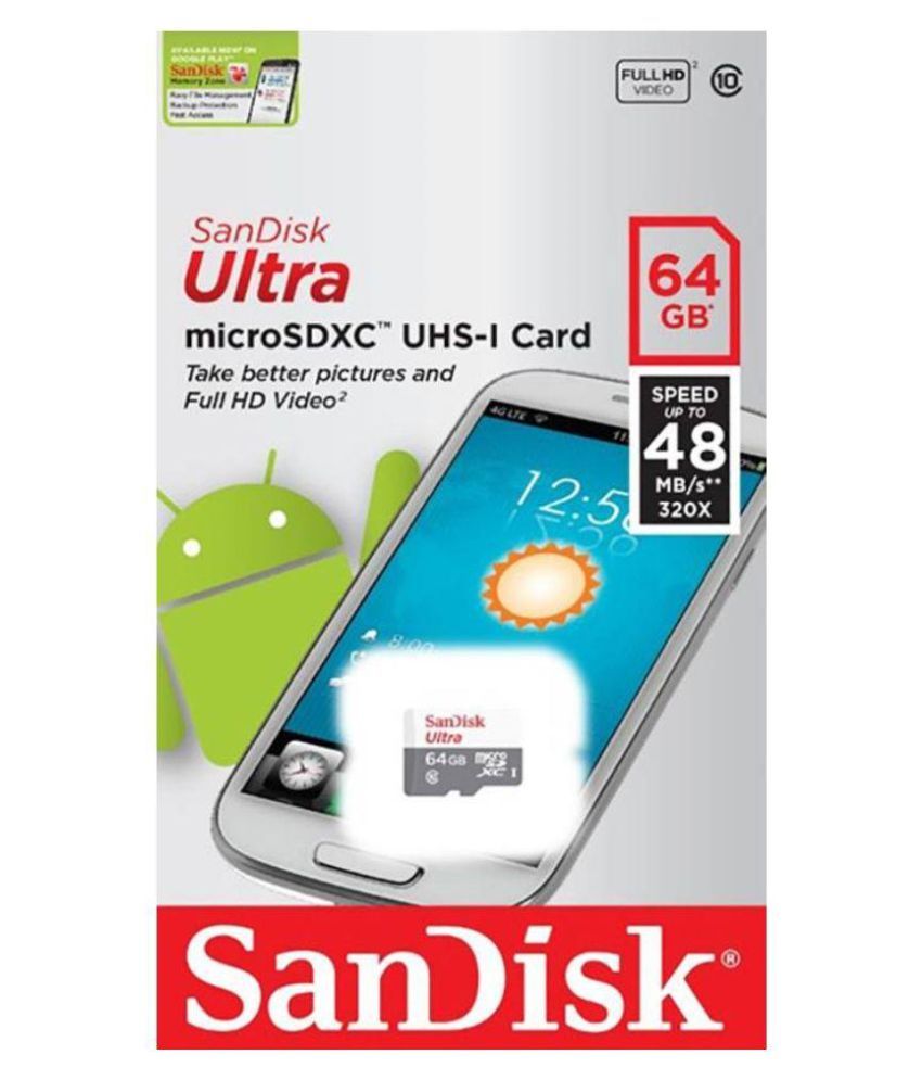 SanDisk 64 GB Class 10 Mobile Memory Card Memory Cards Online at Low