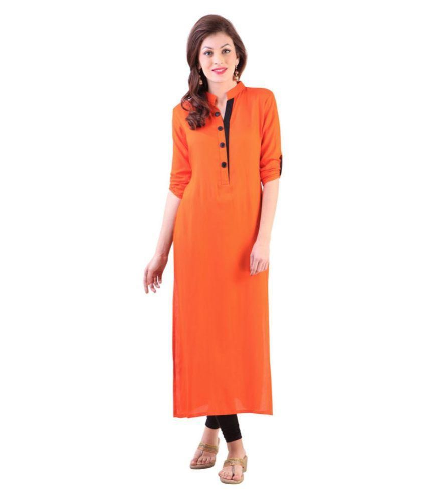 rayon straight kurtis
