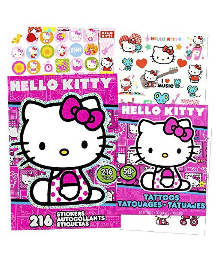 Hello Kitty Stickers & Tattoos Party Favor Pack (216 Stickers & 50 ...