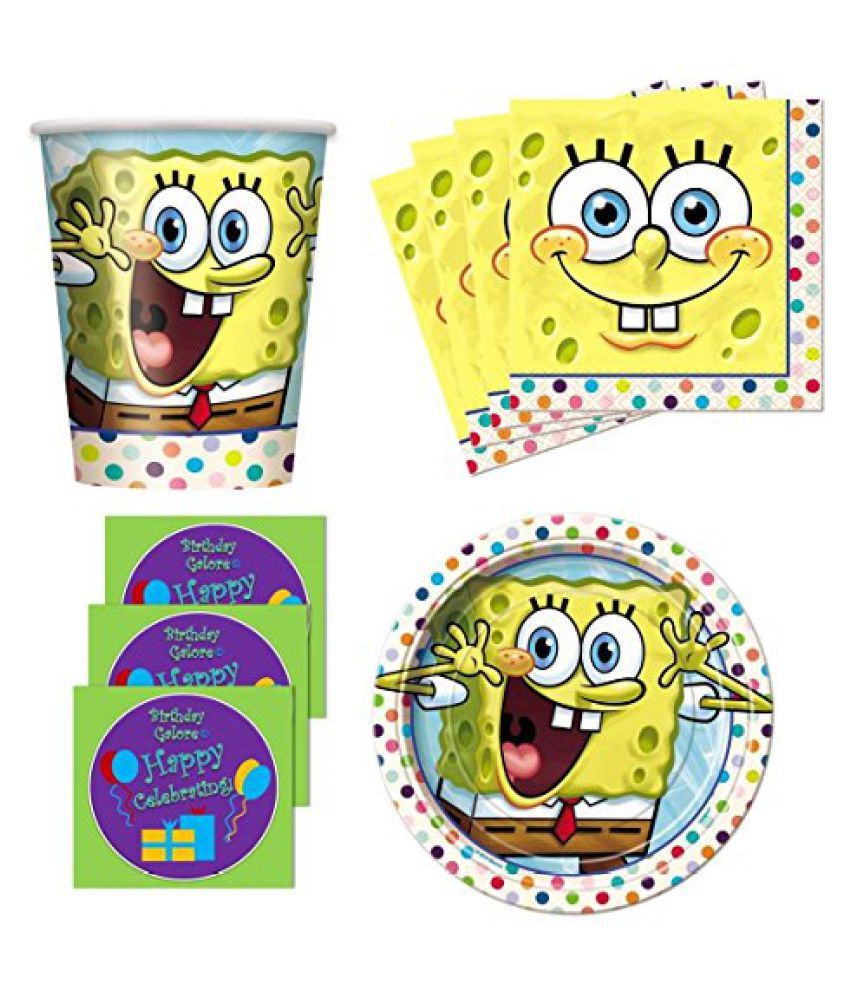 Spongebob Squarepants Birthday Party Supplies Set Plates Napkins Cups