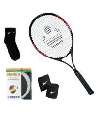 Cosco-23 Tennis Racquet (Silver, Red, Green) 