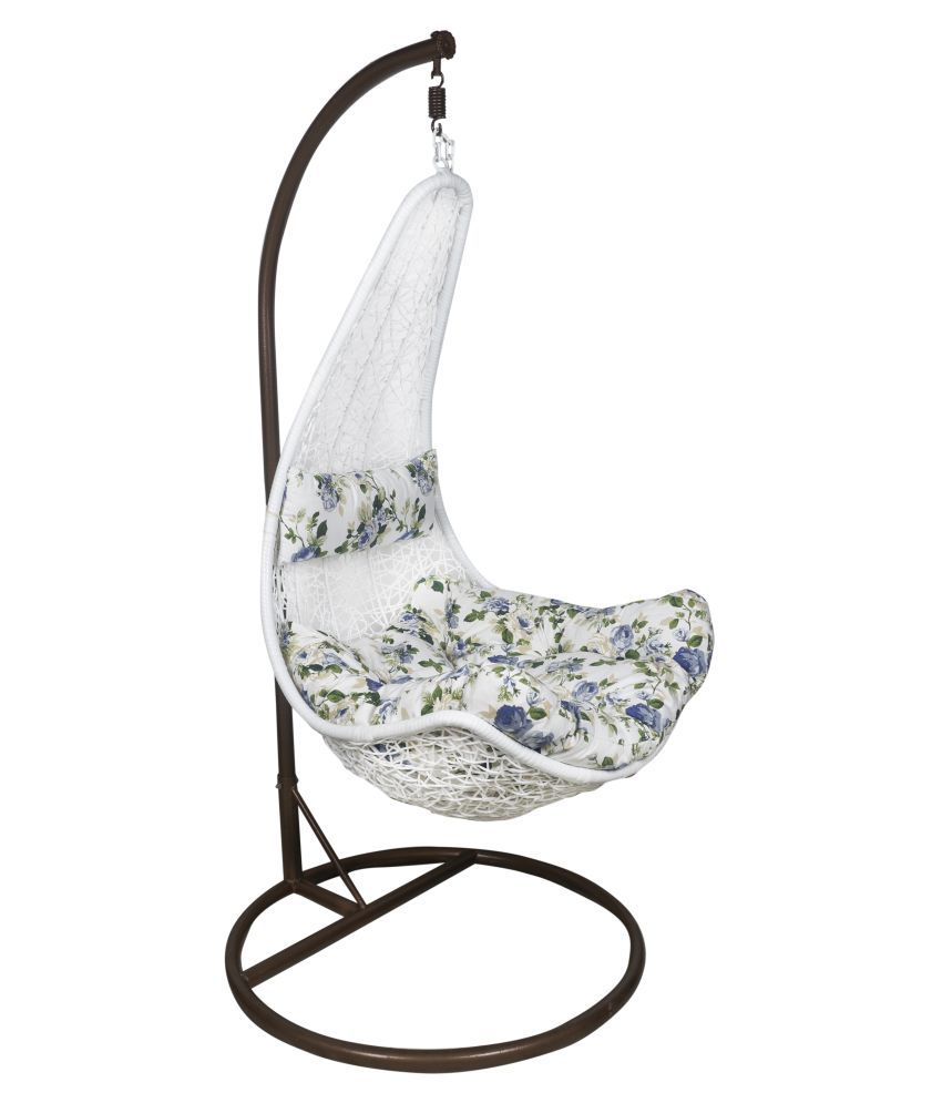 Outkraft White Hanging Chair Swing With Cushions Stand Outkraft White Hanging Chair Swing With Cushions Stand