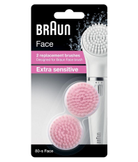 Braun Face 80-s Extra Sensitive - Facial cleansing routine ? Pack of 2 replacement brush