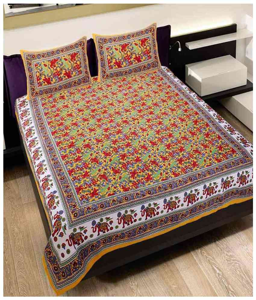     			UniqChoice Double Cotton Floral Bed Sheet