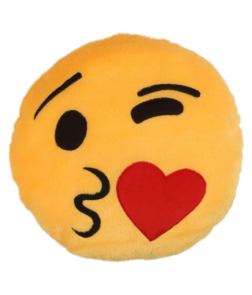 Deals India Yellow Smiley Cushion