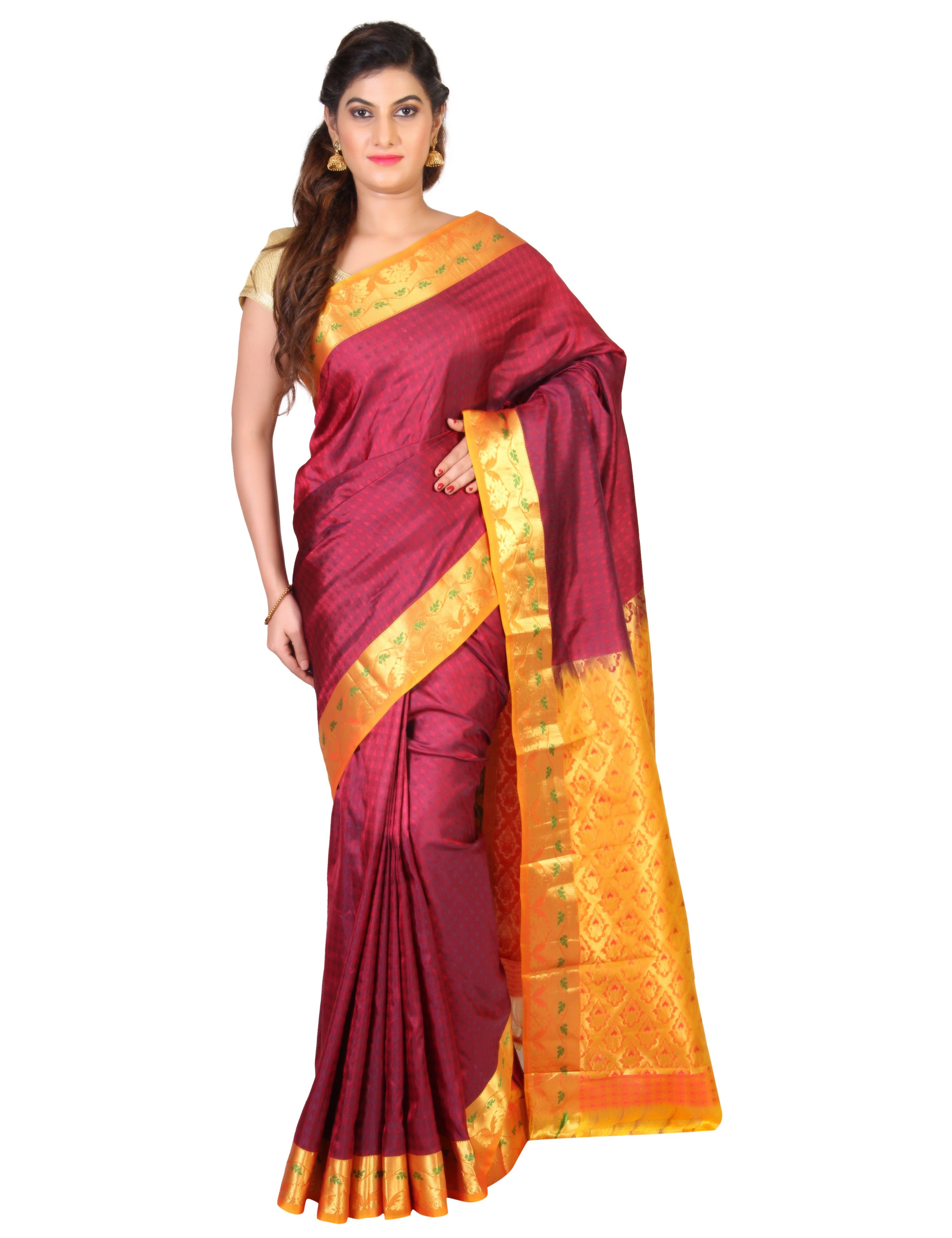  The Chennai Silks Maroon Kanchipuram Saree - Buy The 