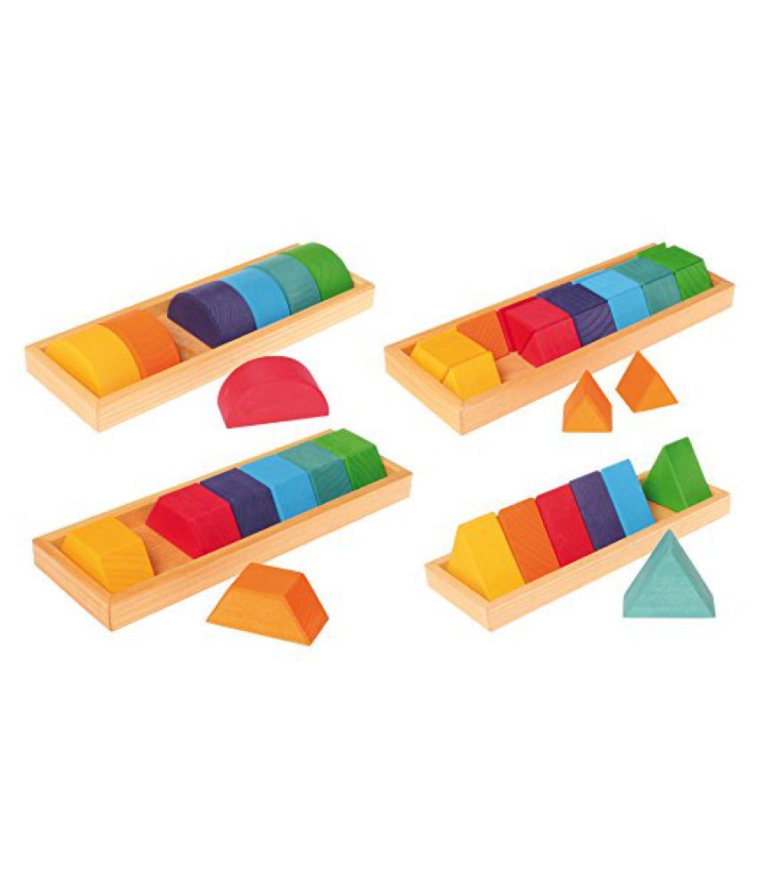 Grimms Large Shapes & Colors Building Set, Part 2 Colorful Wooden
