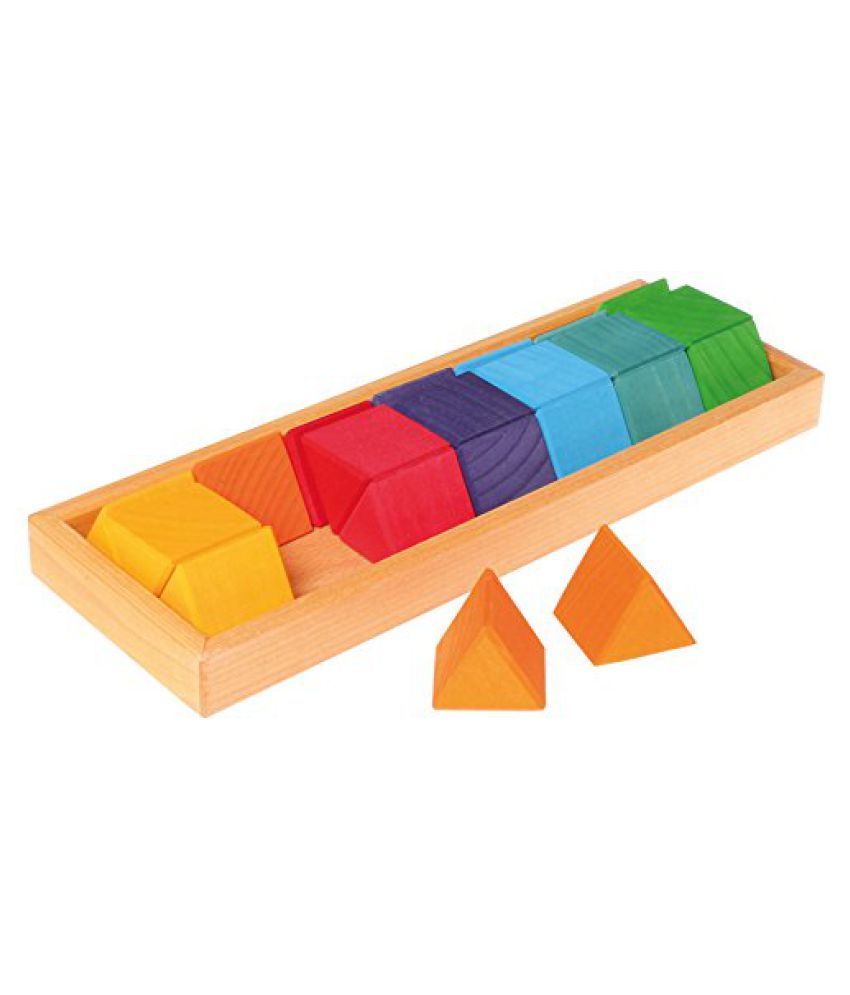 Grimms Large Shapes & Colors Building Set, Part 2 Colorful Wooden