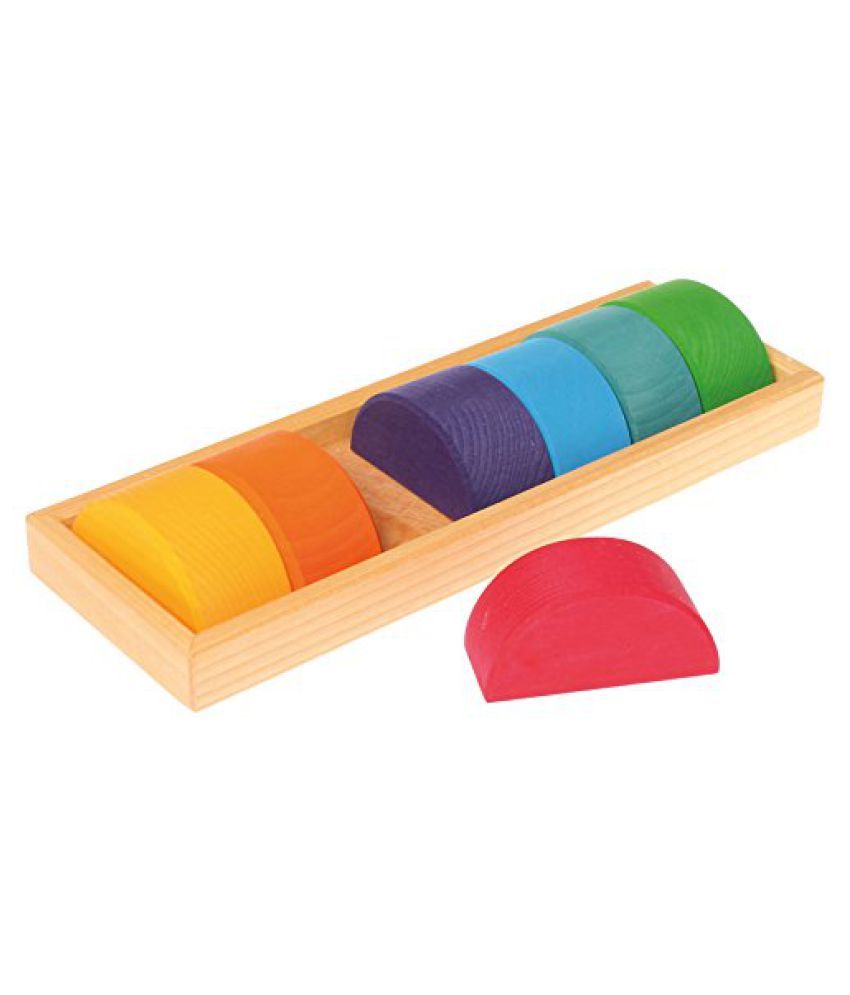 Grimms Large Shapes & Colors Building Set, Part 2 Colorful Wooden