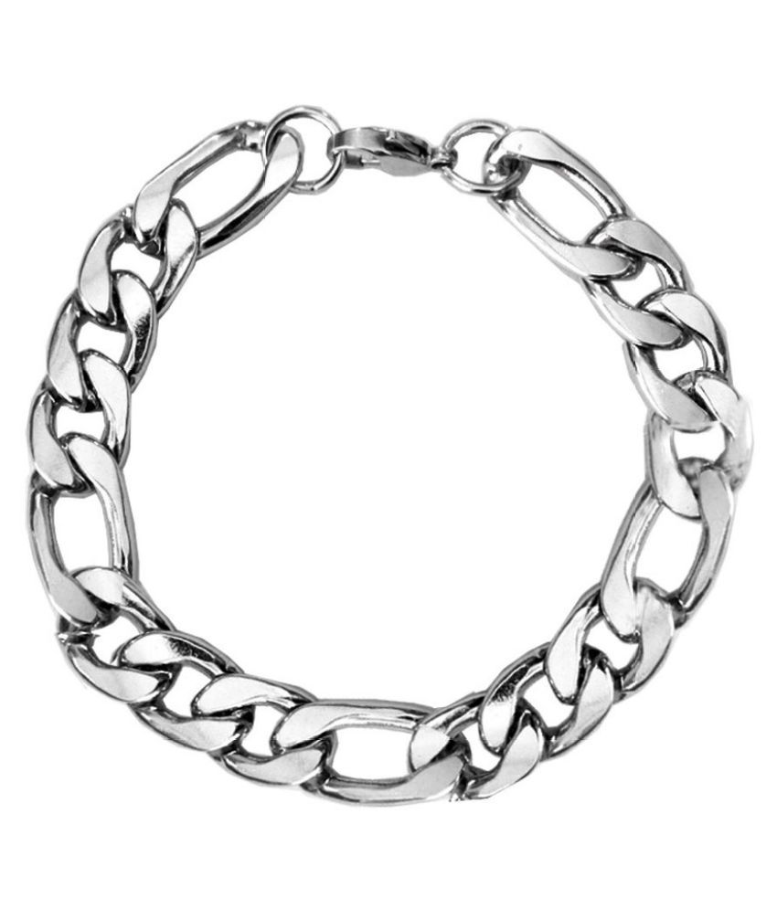 Mens Jewell Silver Stunning Tone link Design Bracelet: Buy Online at ...