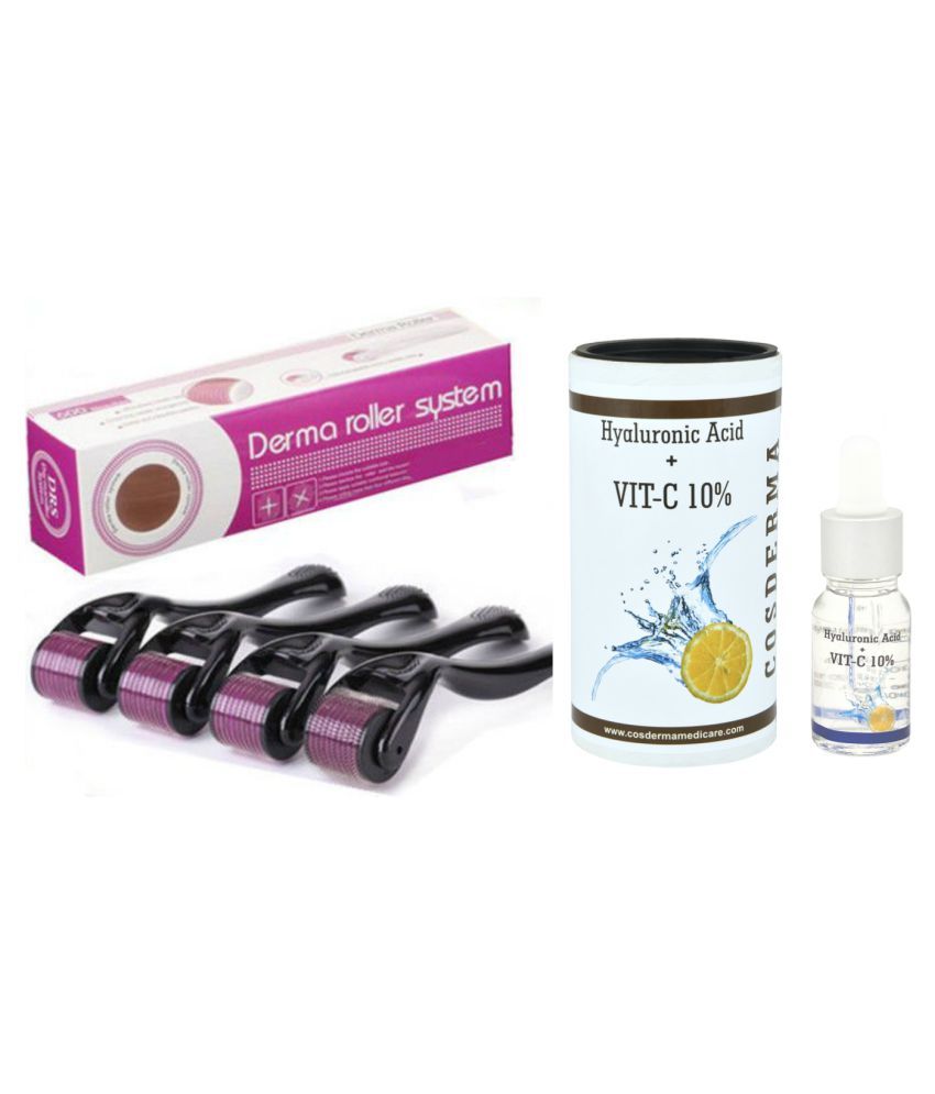 DRS DermaRoller 0.5mm+ Hyaluronic Acid+ Vitamin C 10 serum Buy DRS