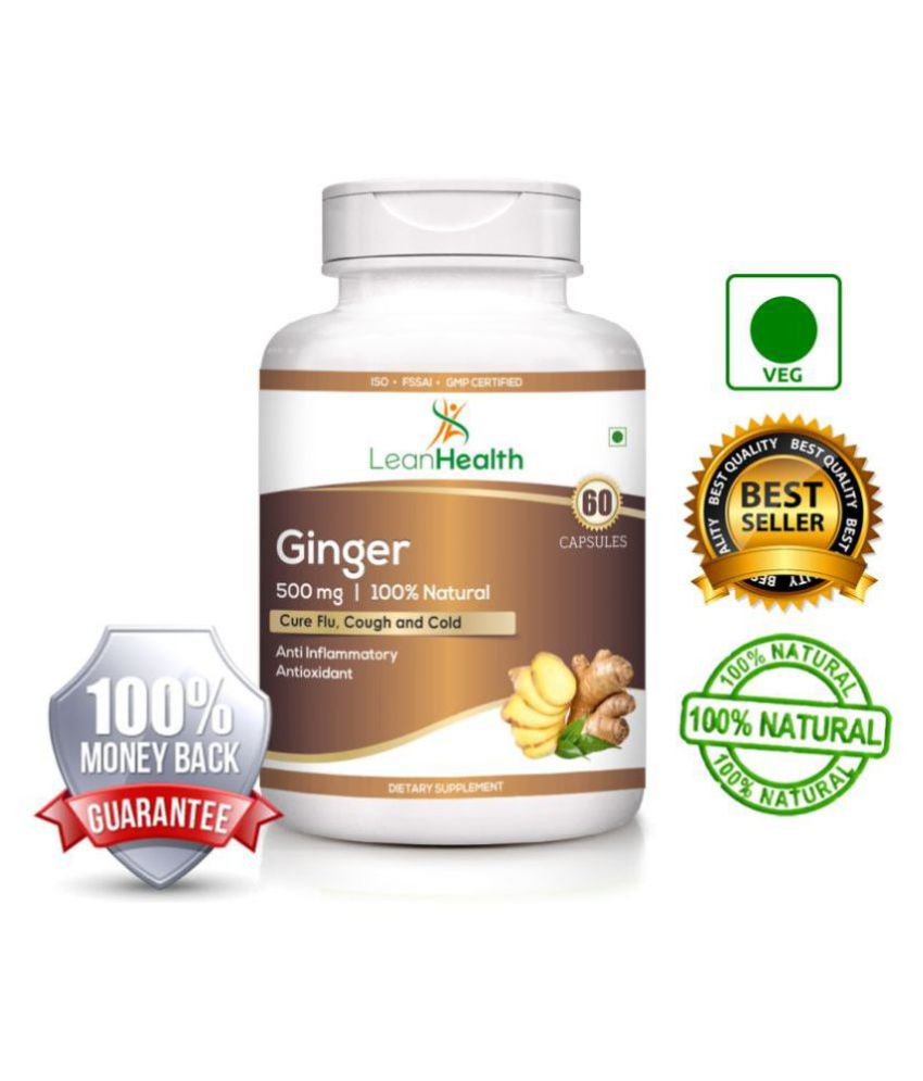 Leanhealth Ginger 60 Capsules 100 Natural 500 mg Natural Buy