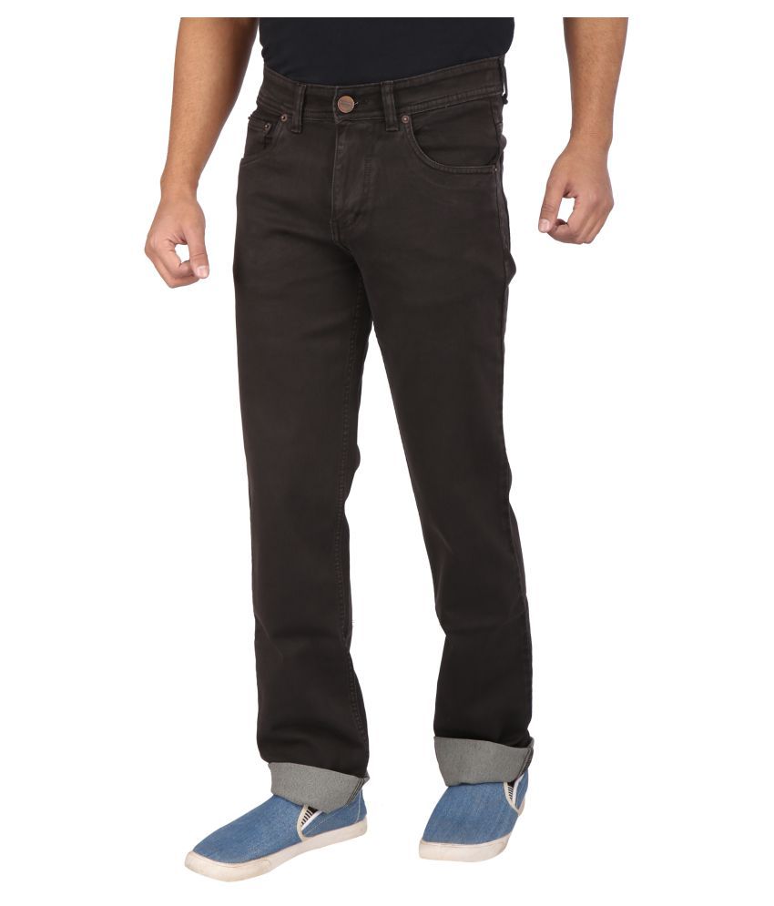 Wabba Dark Brown Slim Jeans - Buy Wabba Dark Brown Slim Jeans Online at ...