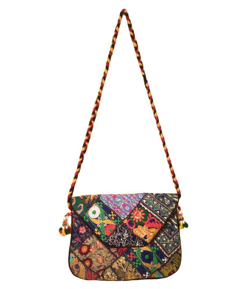 Minkys Decor Multi Fabric Sling Bag Buy Minkys Decor Multi Fabric