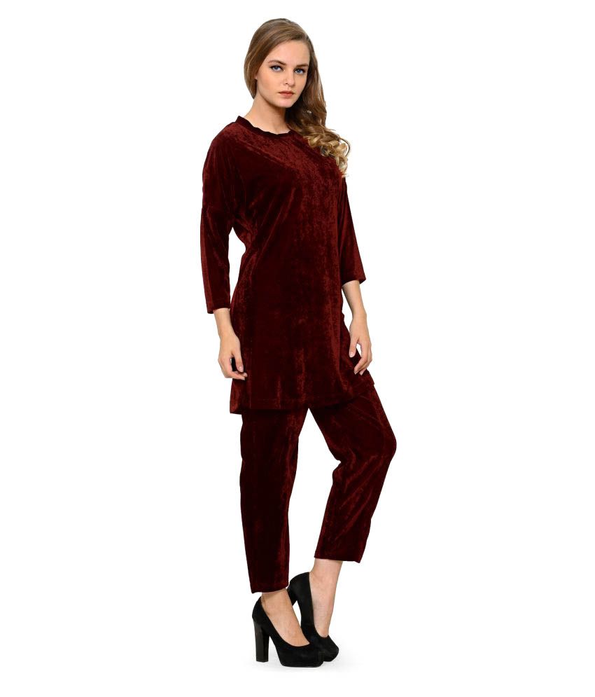 velvet night suit design