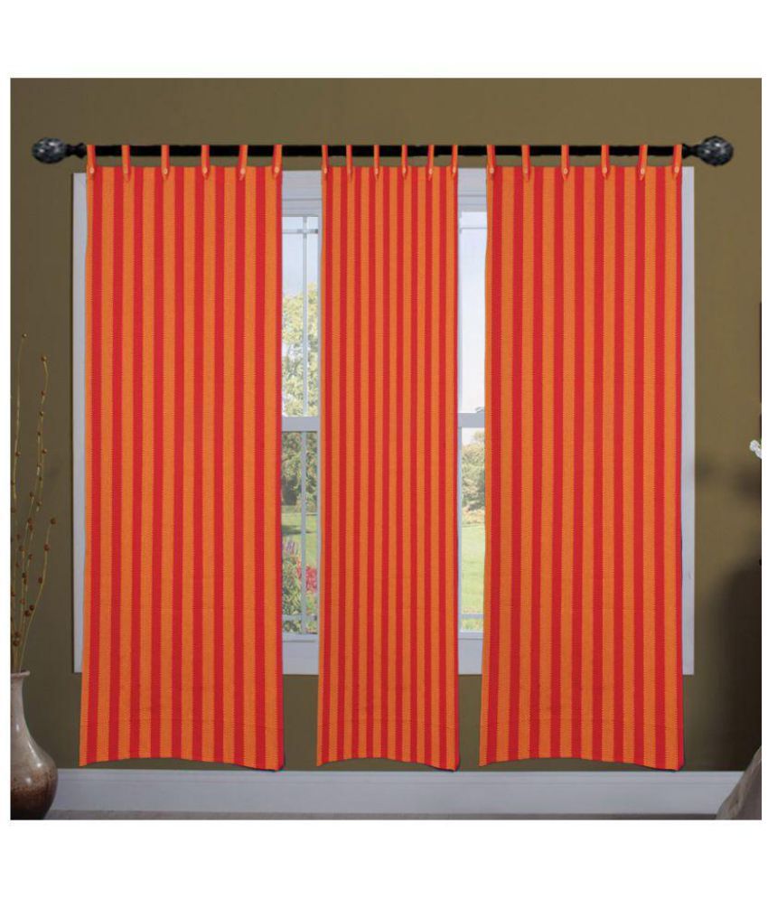     			SBN New Life Style Set of 3 Window Loop Curtains Stripes Multi Color
