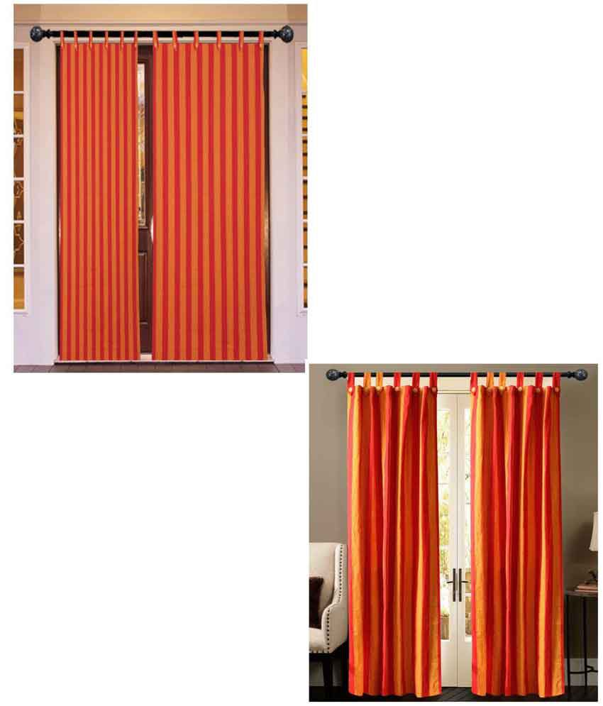     			SBN New Life Style Set of 2 Window Loop Curtains Stripes Multi Color