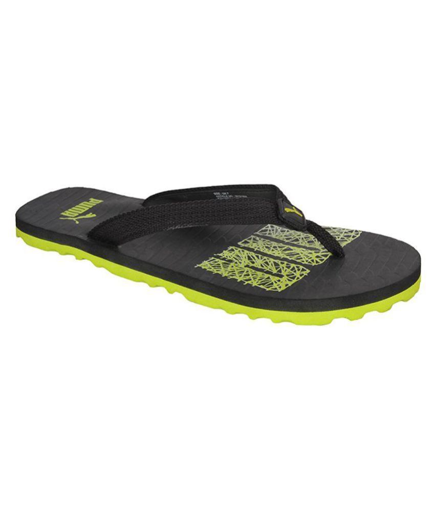 puma black thong flip flop