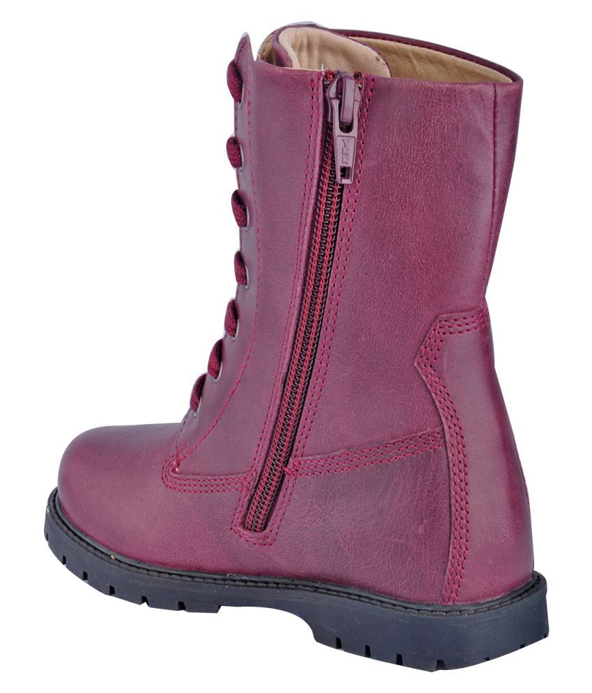 long maroon boots