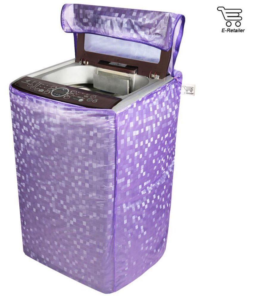     			E-Retailer Single PVC Purple Colour Square Design Top Load 5 KG To 8 KG Washing Machine Covers