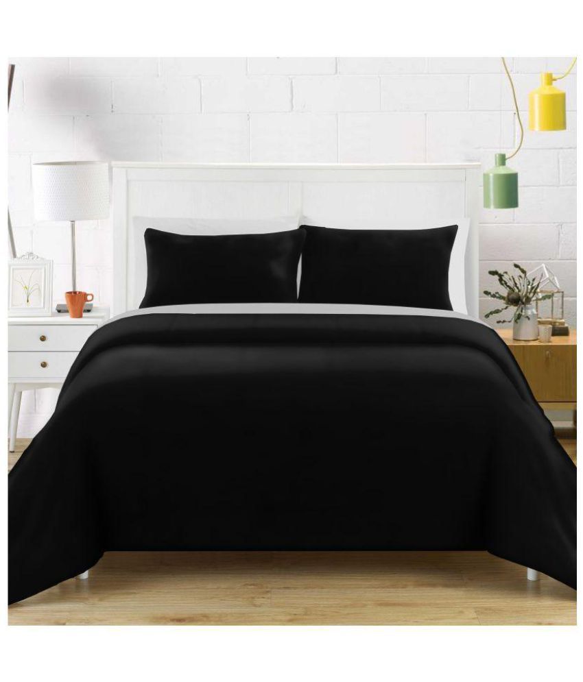 plain bed sheets with printed pillow covers