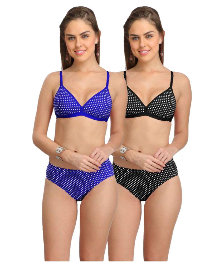     			Selfcare Pack of 2 Cotton Women's Bra & Panty Set ( Multi Color )