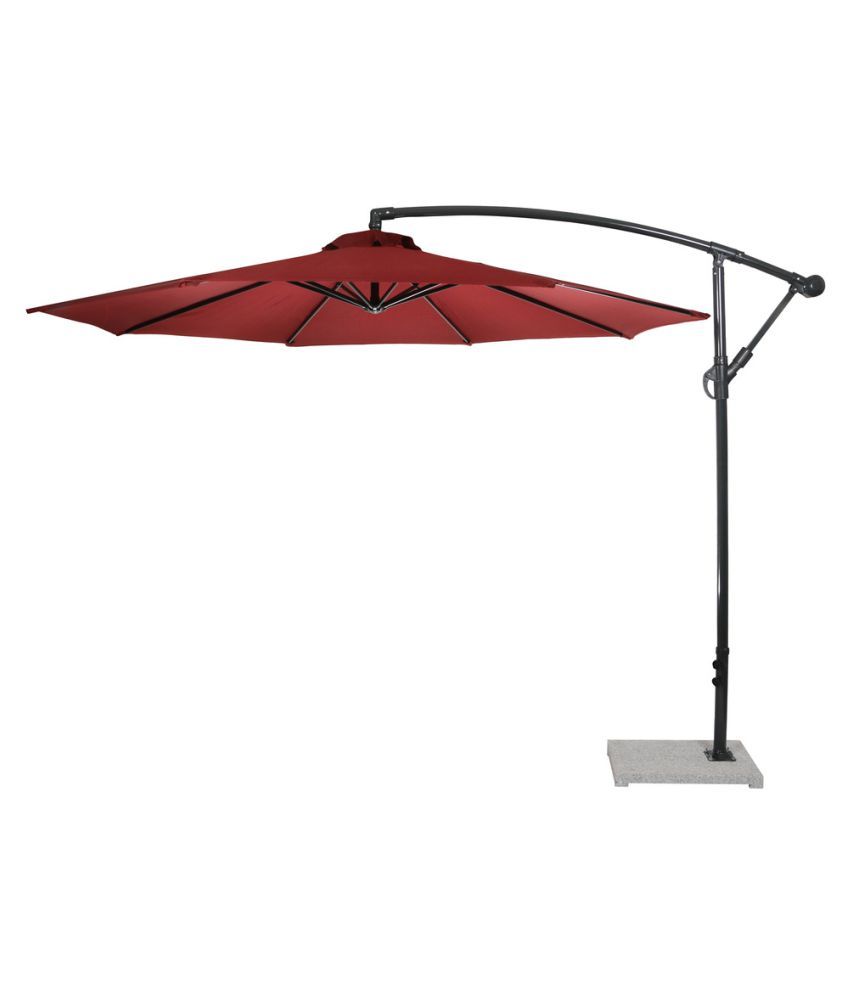 Luxury Side Pole Umbrella Maroon Patio Umbrella Garden