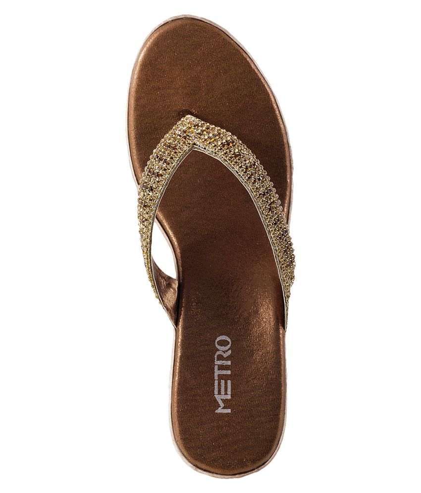 Metro Gold Wedges Heels Price in India- Buy Metro Gold Wedges Heels Online at Snapdeal