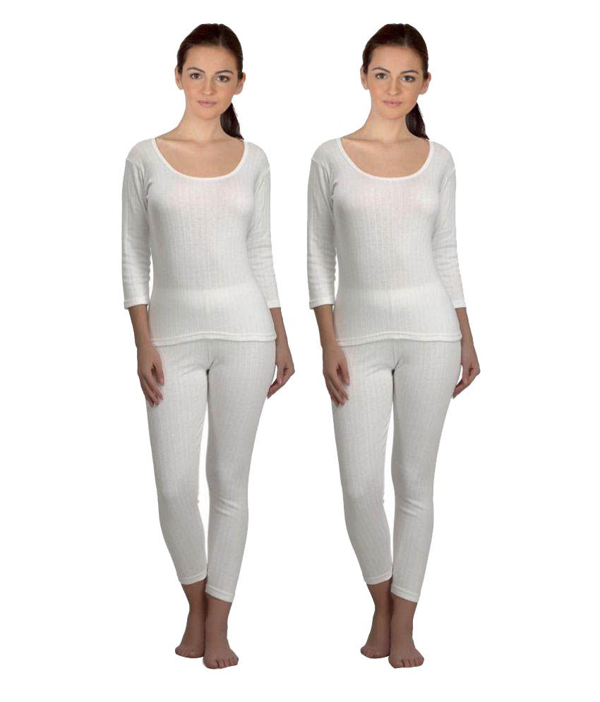     			Selfcare White Thermals Pack of 2