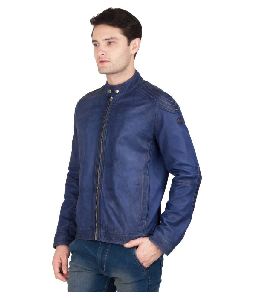 Leder Concepts Blue Leather Jacket - Buy Leder Concepts Blue Leather ...