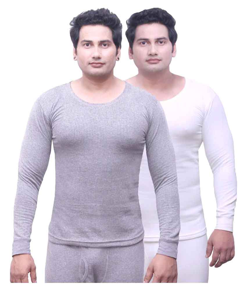     			Selfcare - Multicolor Cotton Men's Thermal Tops ( Pack of 2 )